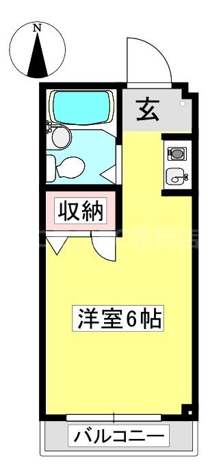 オレンジハイツ(ワンルーム/1階)の間取り写真