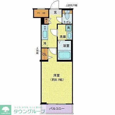 ディアレイシャス池尻大橋(1K/1階)の間取り写真