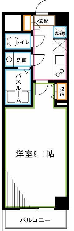 GROWS西荻窪(1K/2階)の間取り写真