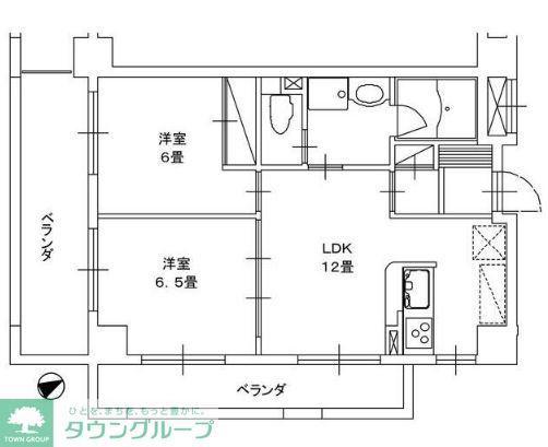 TEC高野台(2LDK/3階)の間取り写真