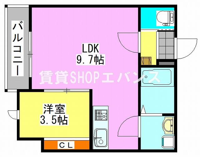 GRADUS薬円台II(1LDK/1階)の間取り写真