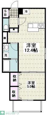VERTE AILE(1LDK/2階)の間取り写真