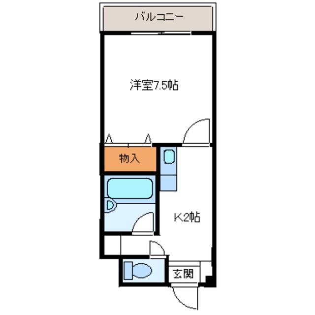 エトワールNAKAYAMAVII(1K/1階)の間取り写真