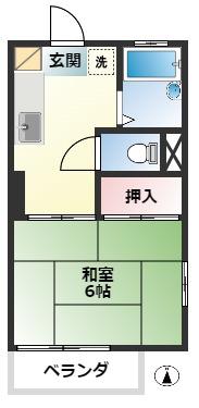 ハイツみなみ(1K/2階)の間取り写真
