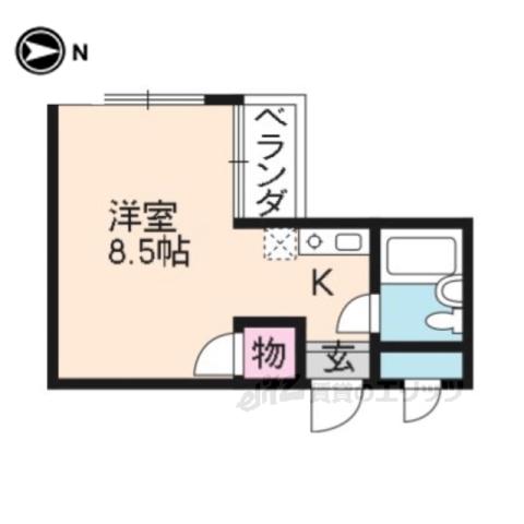 エクセル竹田(1K/4階)の間取り写真