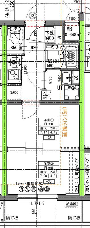 ラヴィエール住吉駅前(2K/4階)の間取り写真