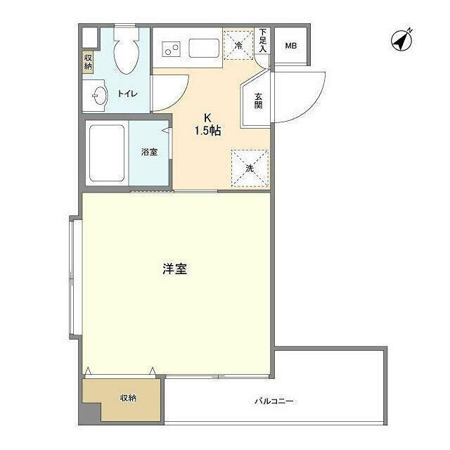メゾンフラワー田園調布(1K/2階)の間取り写真