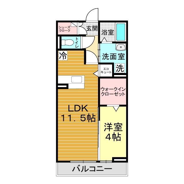 グランクレール高砂(1LDK/3階)の間取り写真