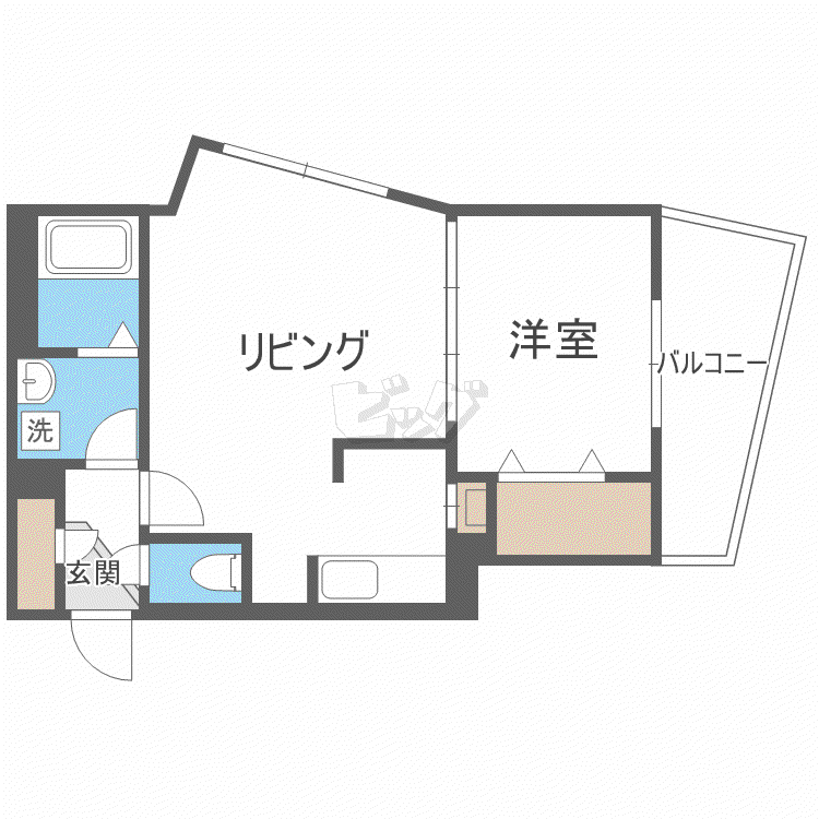 AQUA CITY.STELLA(1LDK/4階)の間取り写真