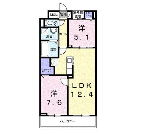 ローズ スクエア(2LDK/2階)の間取り写真