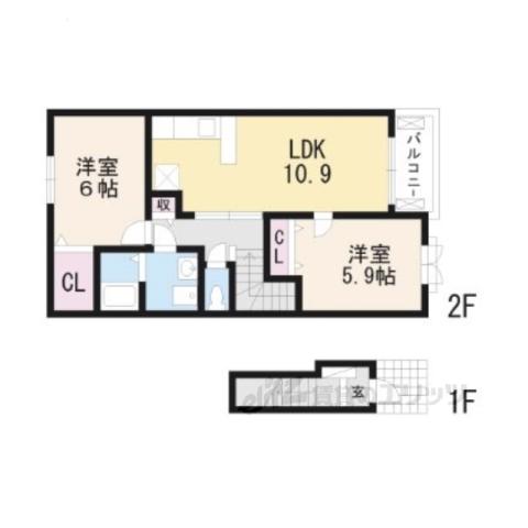 RIRIA VII5(2LDK/2階)の間取り写真