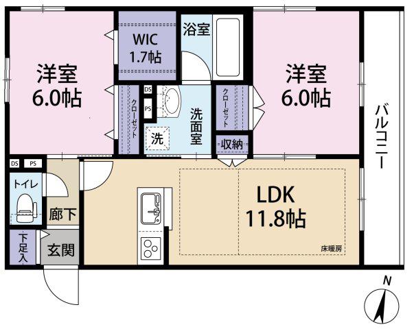 LS PLUS八潮(2LDK/3階)の間取り写真