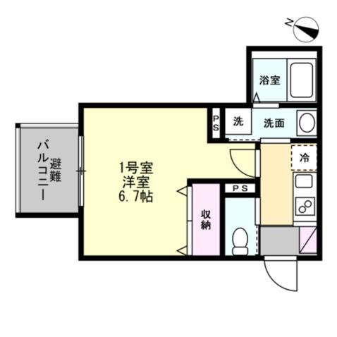 ベイルーム海老名エルデ(1K/3階)の間取り写真