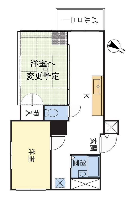 D.H.桜木町ビル(2DK/8階)の間取り写真