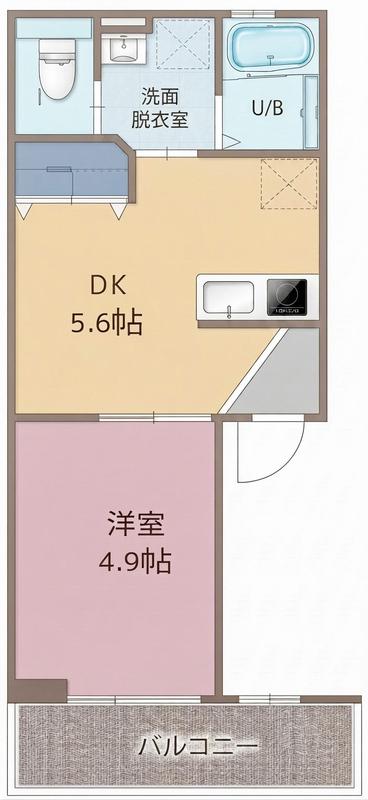 REAL森下II(1DK/4階)の間取り写真