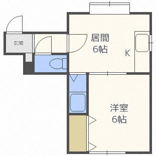 ベッツ北24(1DK/3階)の間取り写真