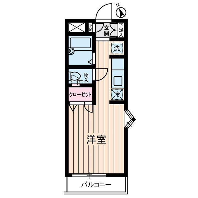 青葉台ハイツ(ワンルーム/2階)の間取り写真