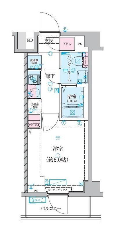 ジェノヴィア堀切菖蒲園(1K/2階)の間取り写真