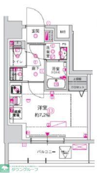 CREST TAPP川崎港町(ワンルーム/6階)の間取り写真