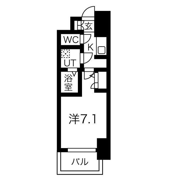 W-STYLE福島IIWISTARIA(1K/5階)の間取り写真