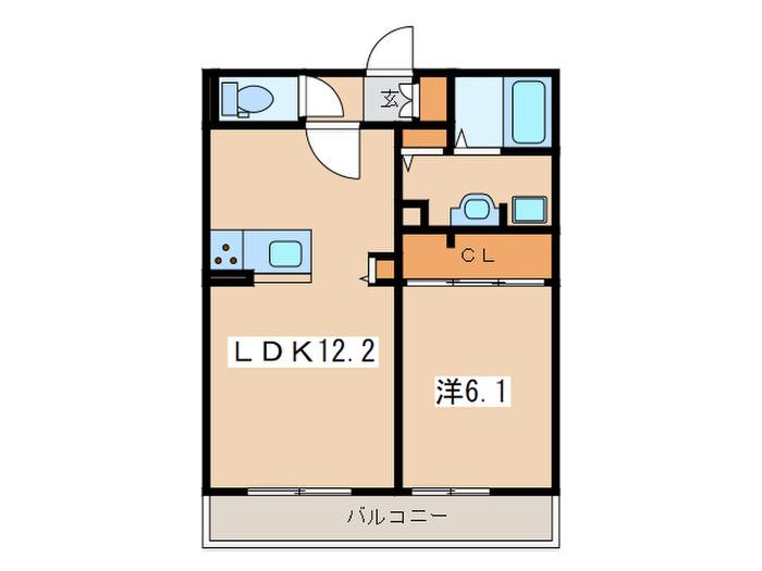 メゾンヴィクトワール梶ヶ谷(1LDK/3階)の間取り写真