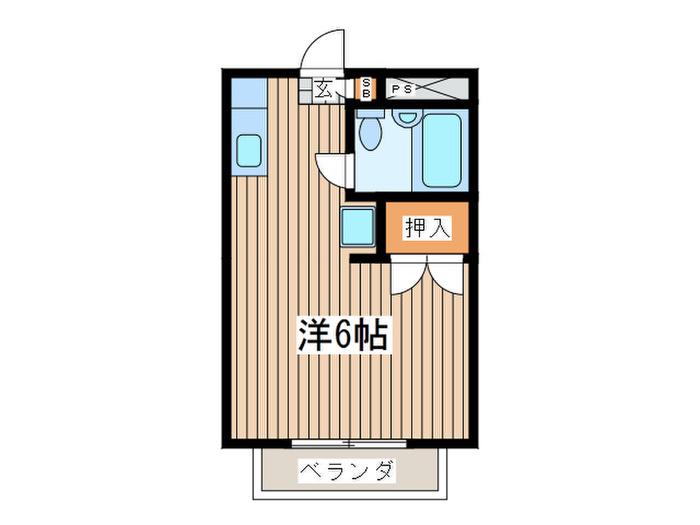 ヴェスタ湘南(ワンルーム/2階)の間取り写真