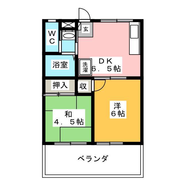 グランメール南小岩(2DK/2階)の間取り写真