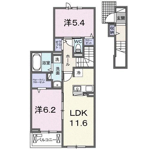 SUNNY MAISON(2LDK/2階)の間取り写真