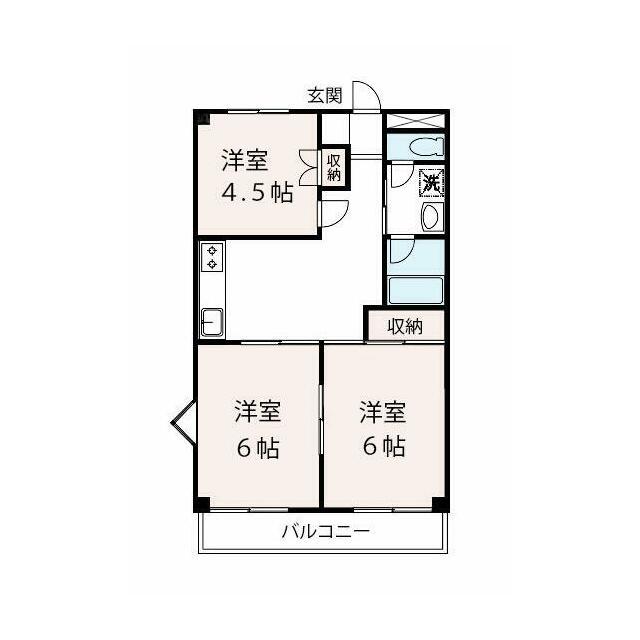 ハイツ堂山(3DK/3階)の間取り写真