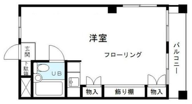 毛塚ビル(1K/3階)の間取り写真