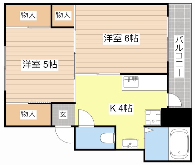 ヴィラナリー守山I(2K/1階)の間取り写真