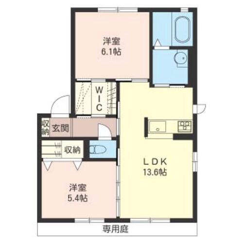 メゾン・ド・ANN II棟(2LDK/1階)の間取り写真