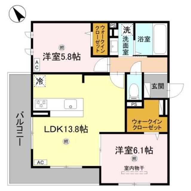 PORTO SERENO(2LDK/3階)の間取り写真