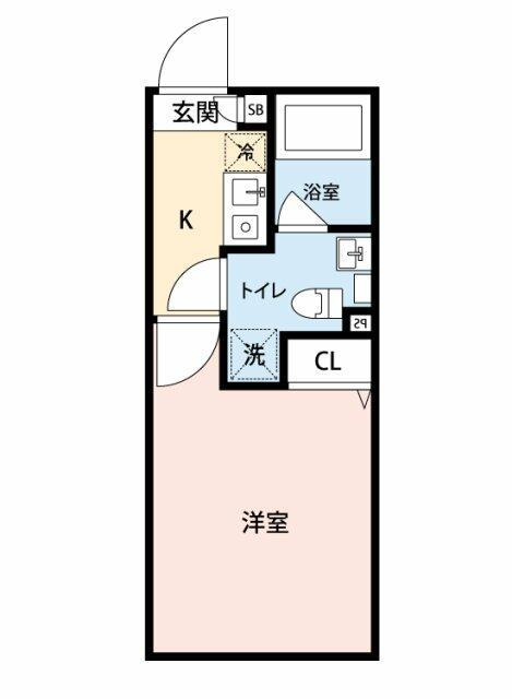 ミライズ平和島レジデンス(1K/2階)の間取り写真