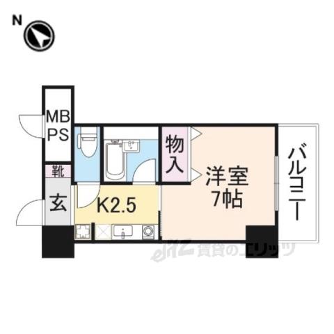 サンタウン竹鼻A棟(1K/2階)の間取り写真