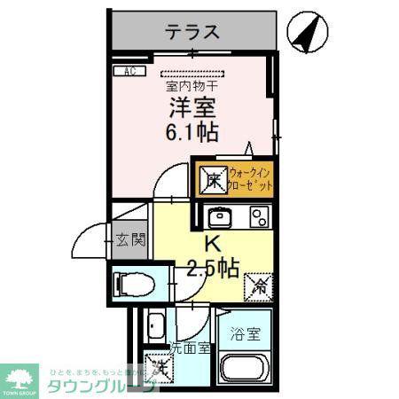 ノーブルパレス南浦和(1K/1階)の間取り写真