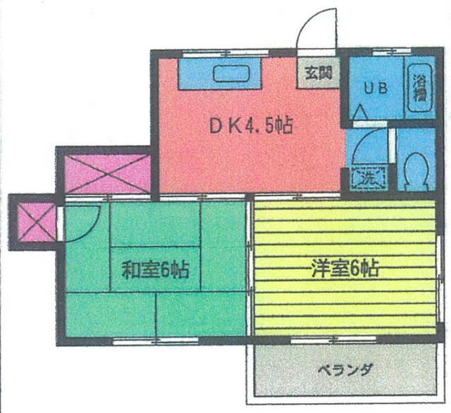 ウィングス原宿(2DK/2階)の間取り写真