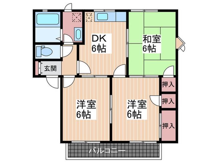 レスペランザ(3DK/2階)の間取り写真