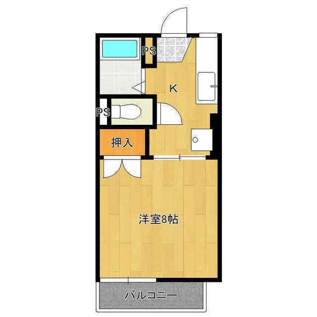 プレミール新原(1K/2階)の間取り写真