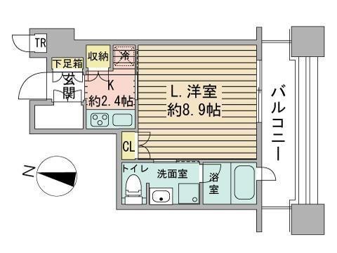 ラフィネタワー札幌南3条(1K/5階)の間取り写真