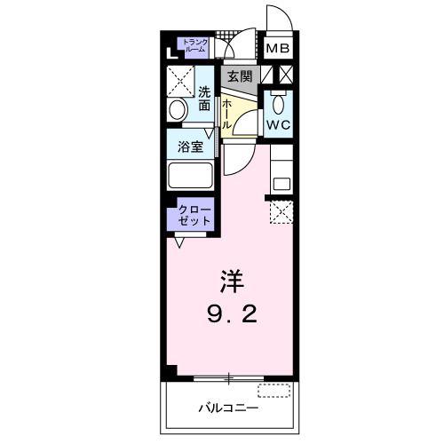 フォレストリブ(ワンルーム/4階)の間取り写真