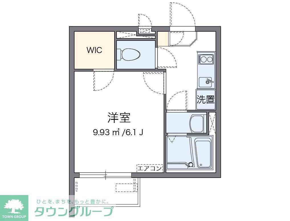 レオネクストリバーパーク(1K/3階)の間取り写真