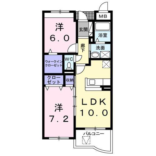 グランツブリーゼ(2LDK/3階)の間取り写真