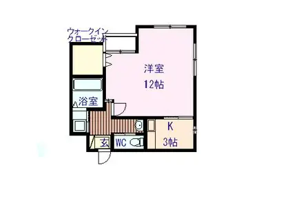コンフォート中徳島(1K/2階)の間取り写真