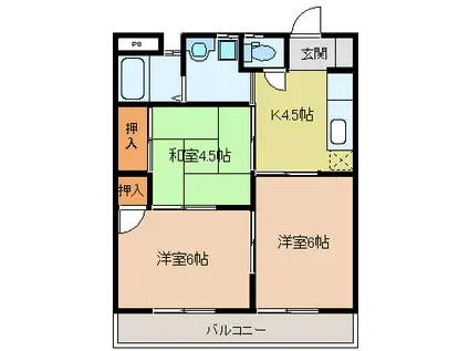上野ロイヤルコーポ(3K/1階)の間取り写真