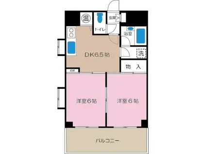 グランカスティーロ(2DK/4階)の間取り写真