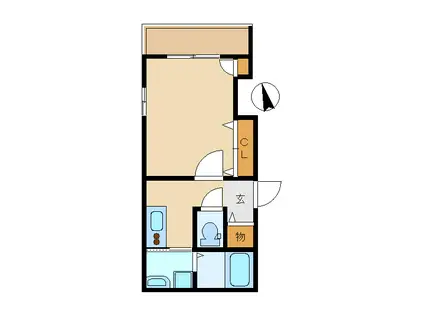 パル・ボナール(1K/1階)の間取り写真