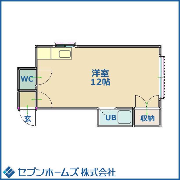 ラーラ元町Ⅰ号館(ワンルーム/2階)の間取り写真