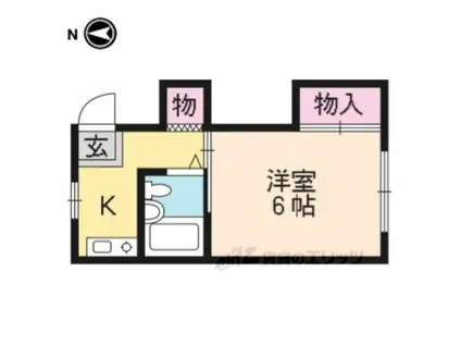 巽荘2号館(1K/1階)の間取り写真