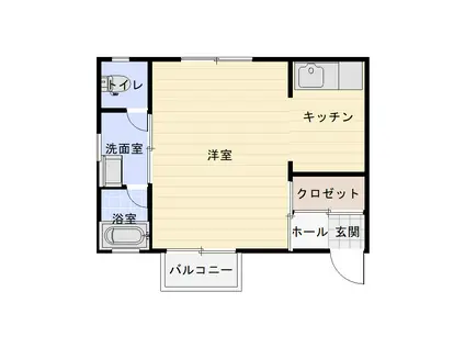 高口ハイツ(1K/2階)の間取り写真